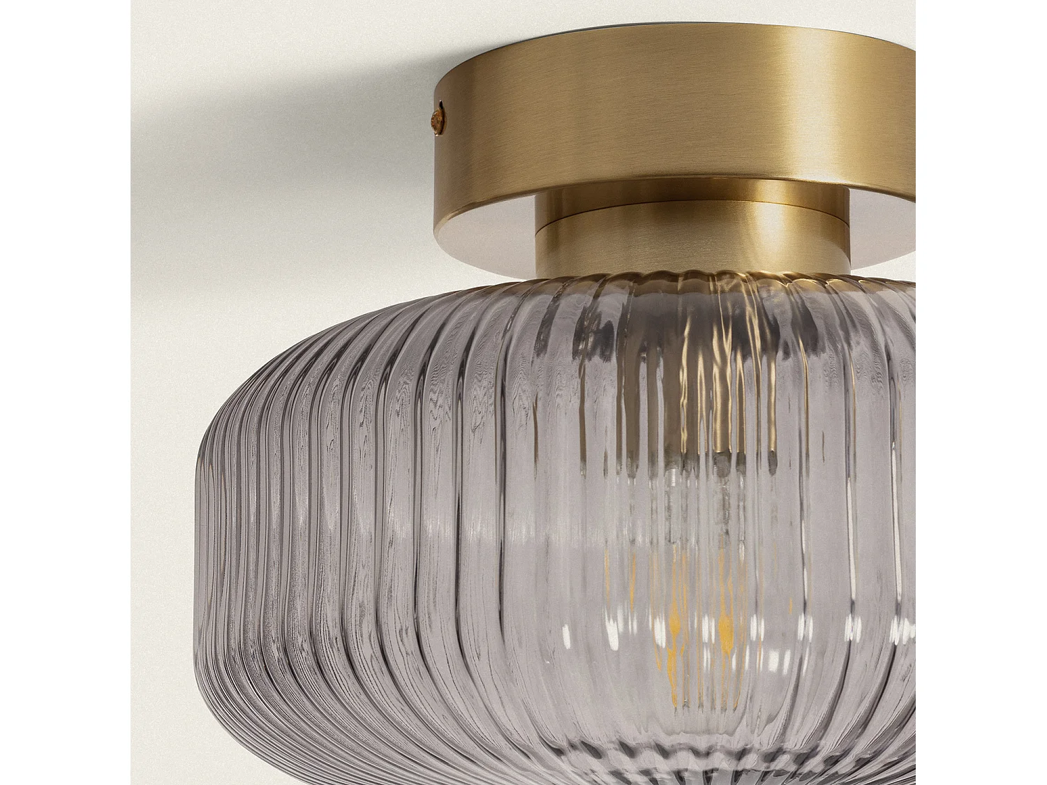 Plafonnier Métal et Verre Windsor  Doré