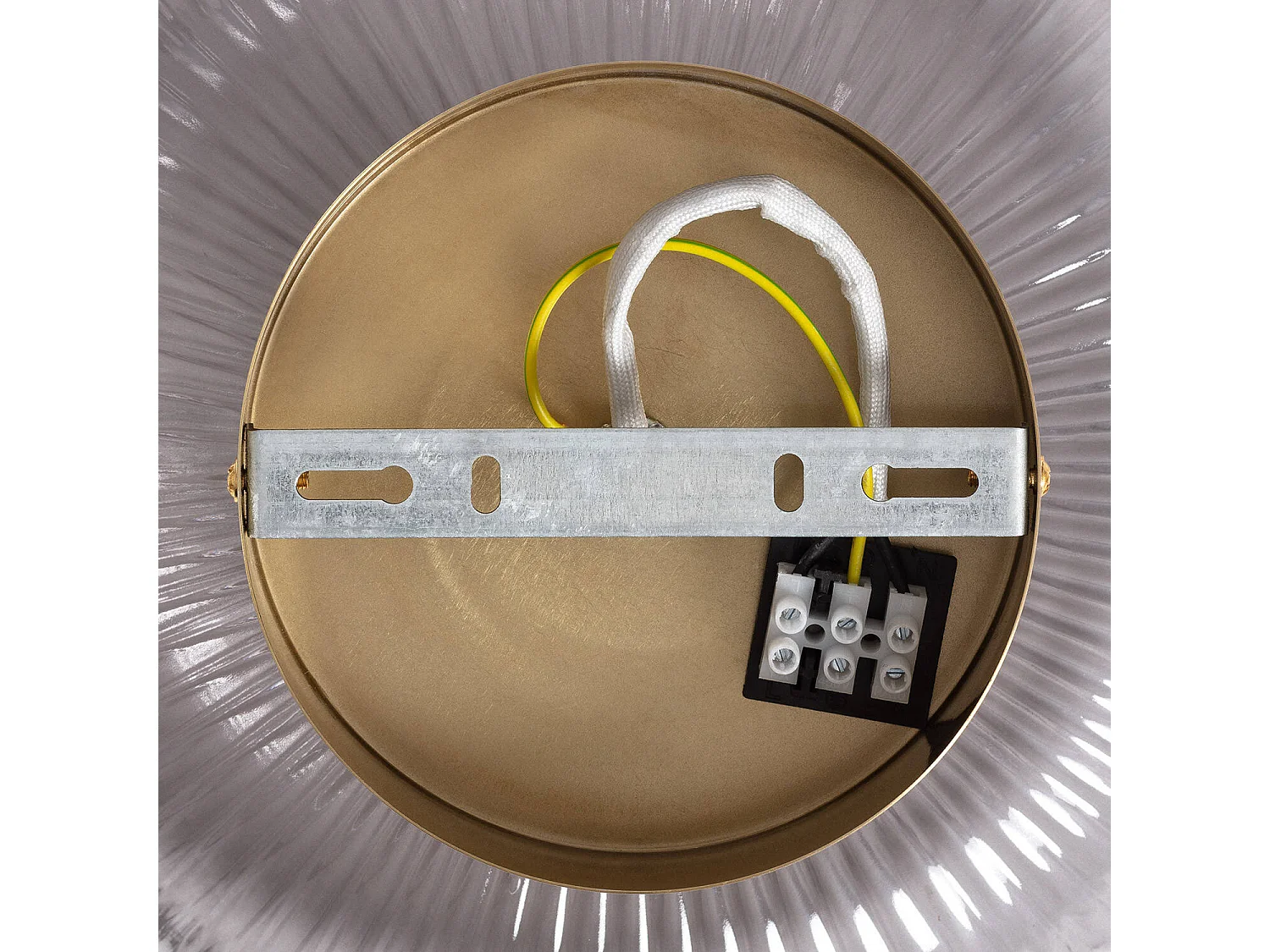 Plafonnier Métal et Verre Windsor  Doré