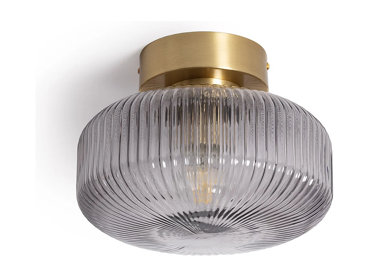Plafonnier Métal et Verre Windsor  Doré