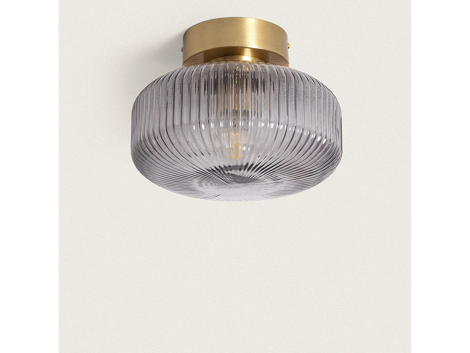 Plafonnier Métal et Verre Windsor  Doré