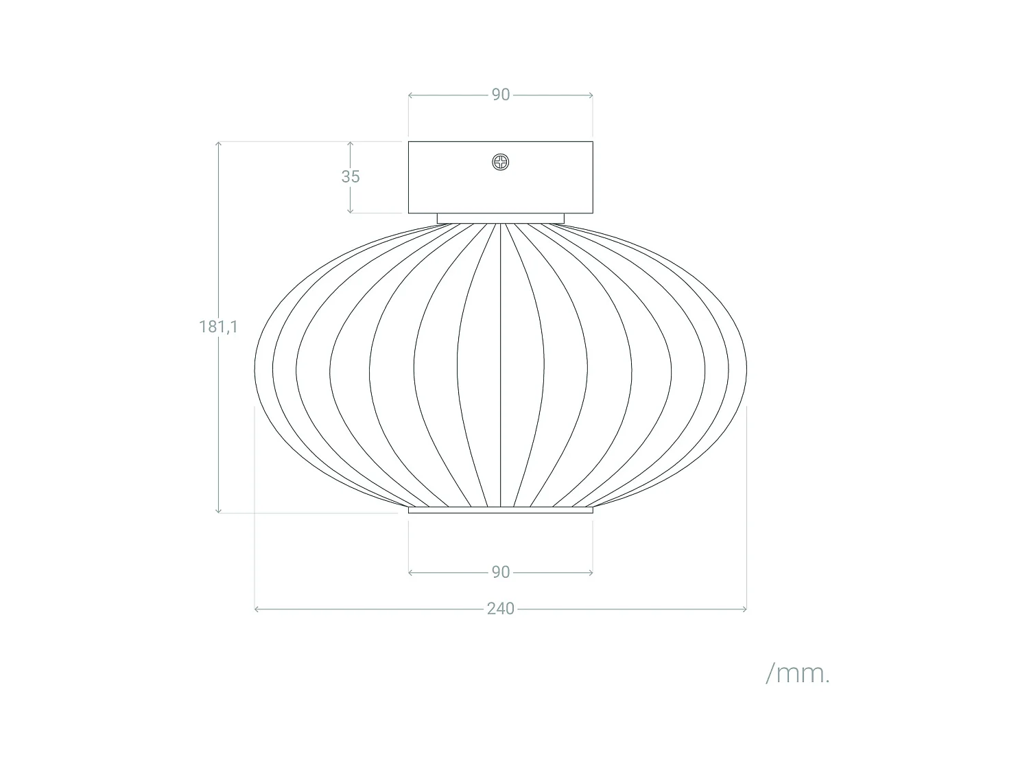 Plafonnier Métal et Verre Prometeo  Transparent