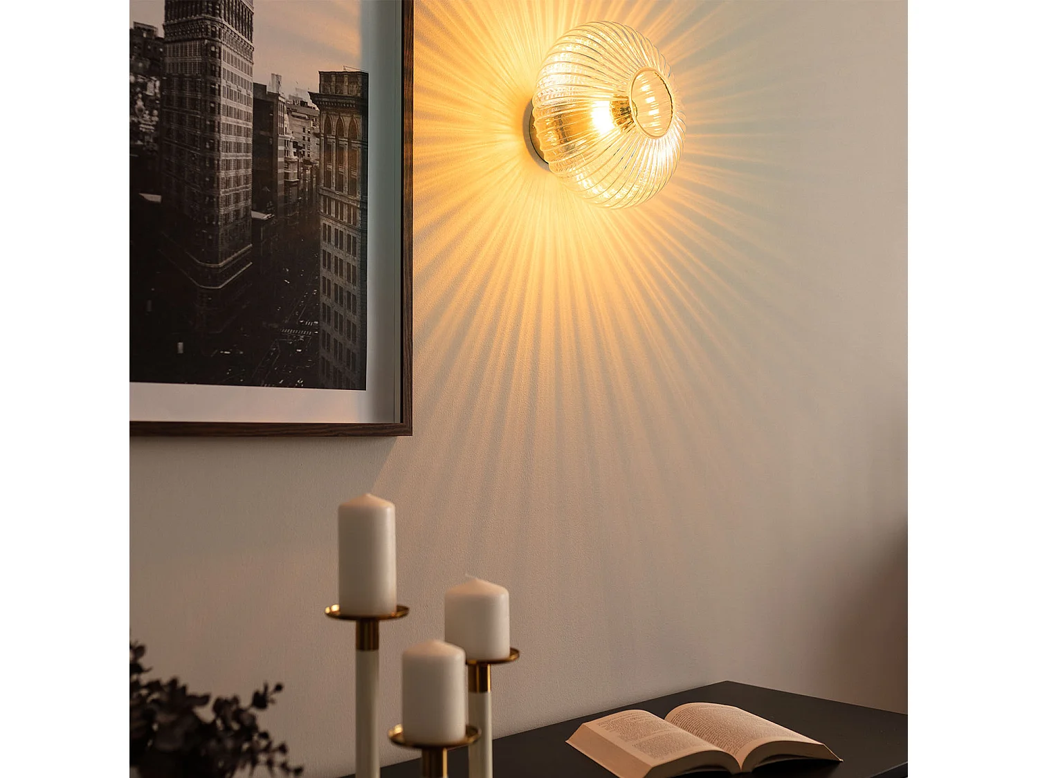 Plafonnier Métal et Verre Prometeo  Transparent