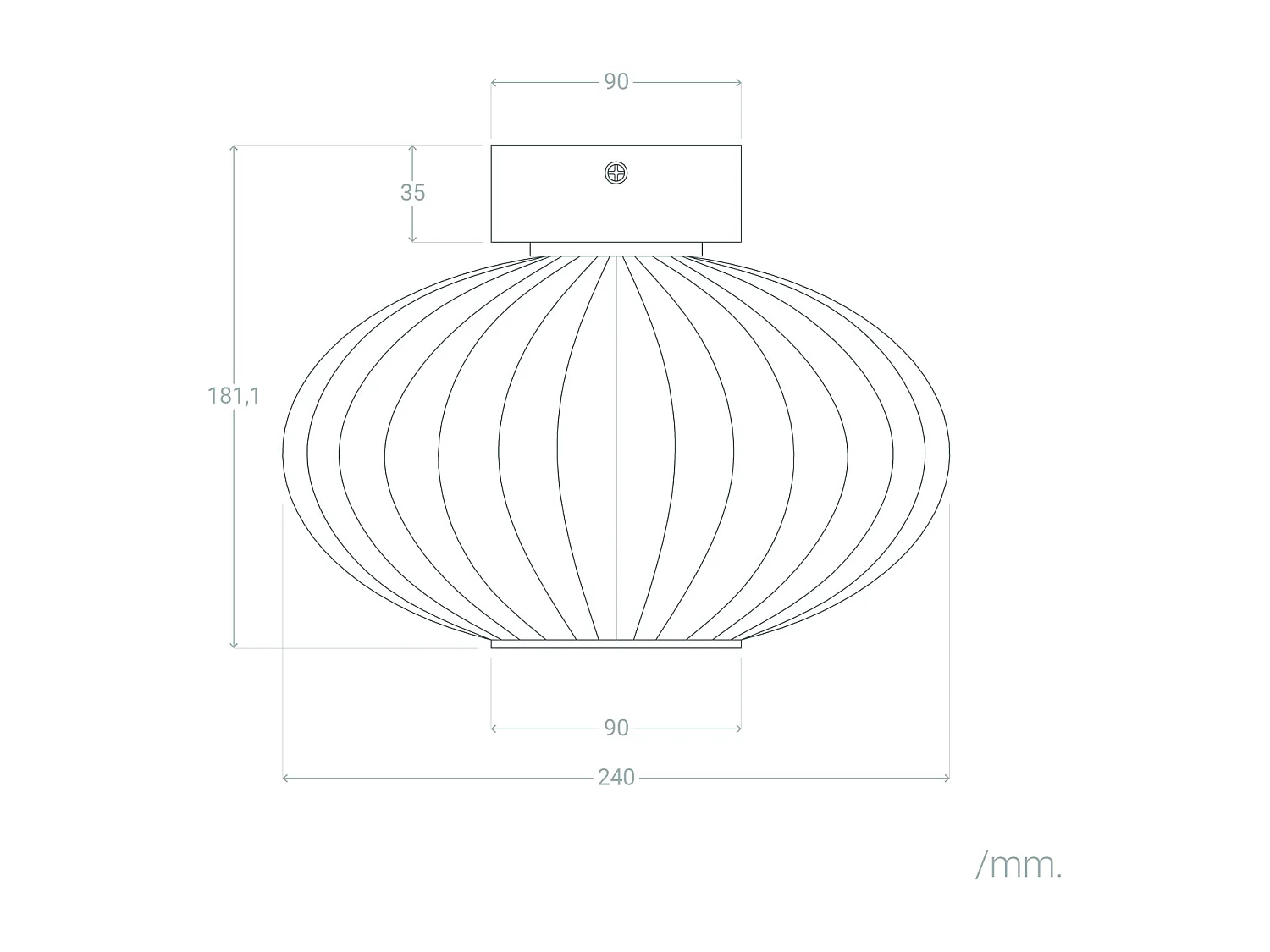 Plafonnier Métal et Verre Prometeo  Transparent