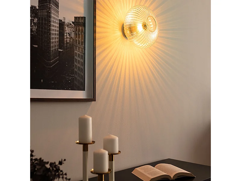 Plafonnier Métal et Verre Prometeo  Transparent