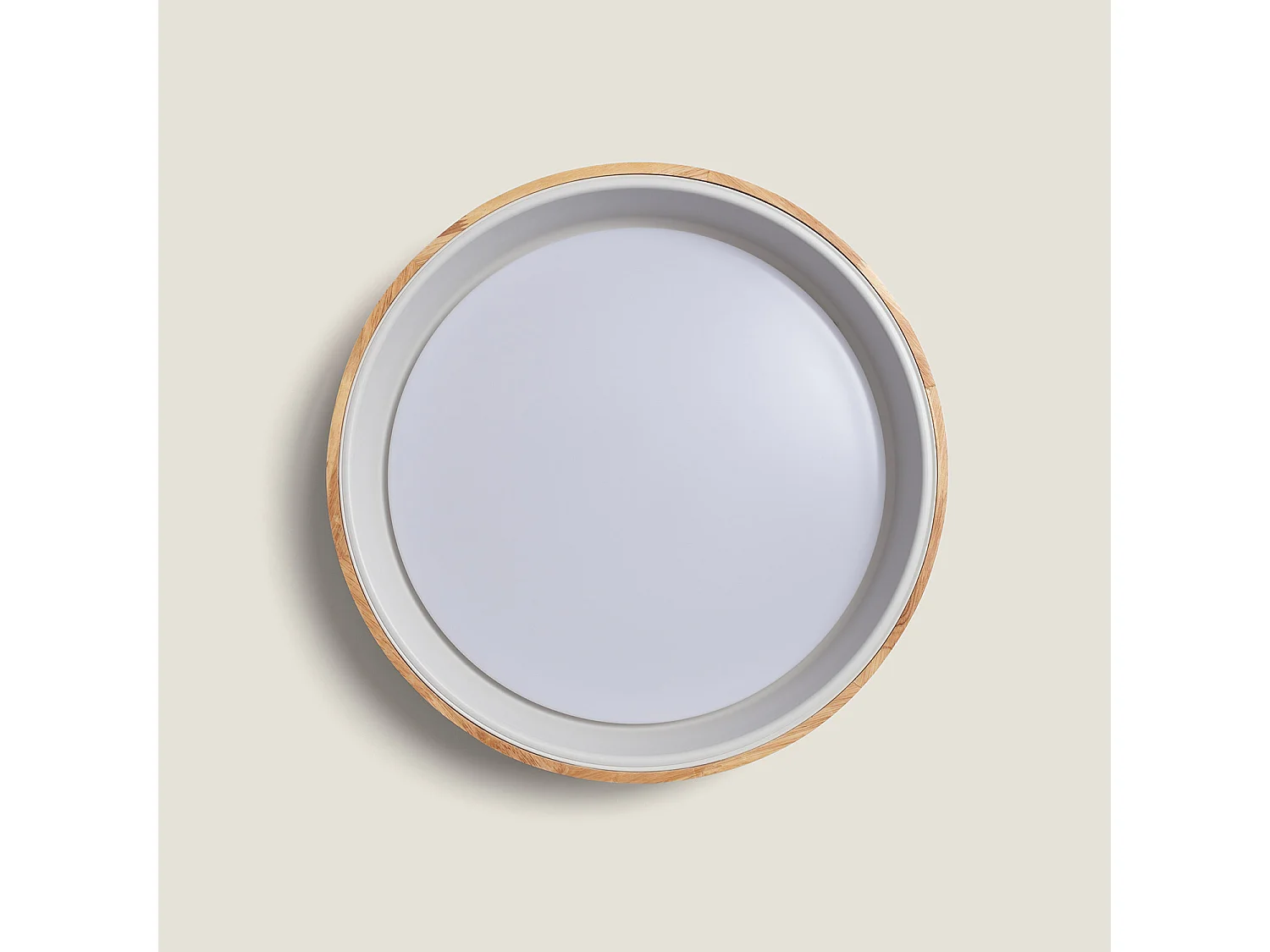 Plafón LED 20W Circular Madera y Aluminio Ø470 mm CCT Seleccionable Dari Blanco