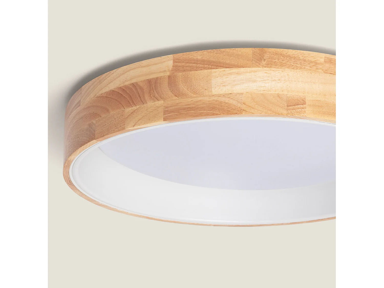 Plafón LED 20W Circular Madera y Aluminio Ø470 mm CCT Seleccionable Dari Blanco