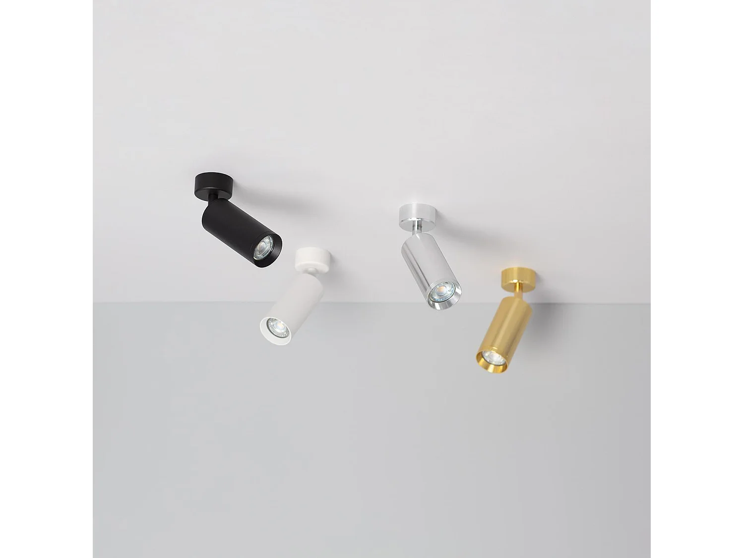 Spot à Douille Aluminium Quartz pour Ampoule GU10 Noir