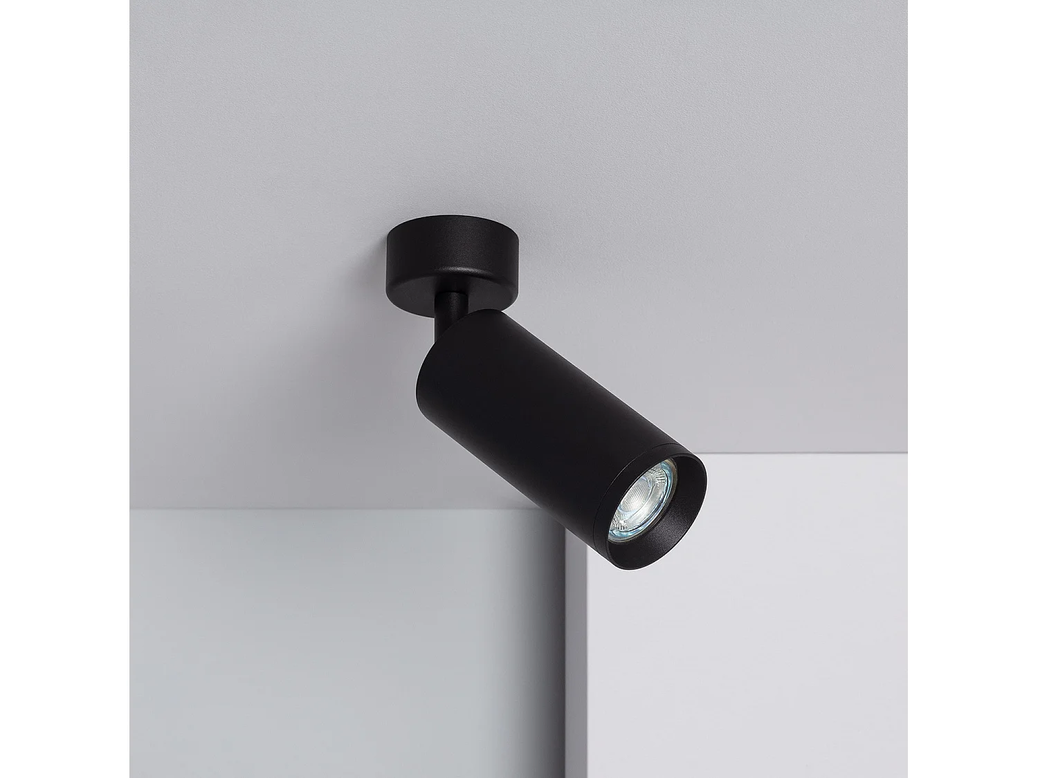 Spot à Douille Aluminium Quartz pour Ampoule GU10 Noir