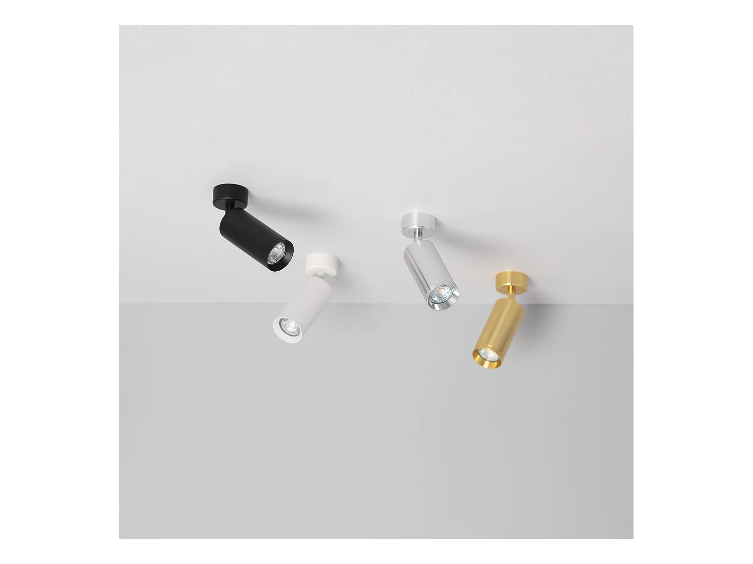 Spot à Douille Aluminium Quartz pour Ampoule GU10 Noir