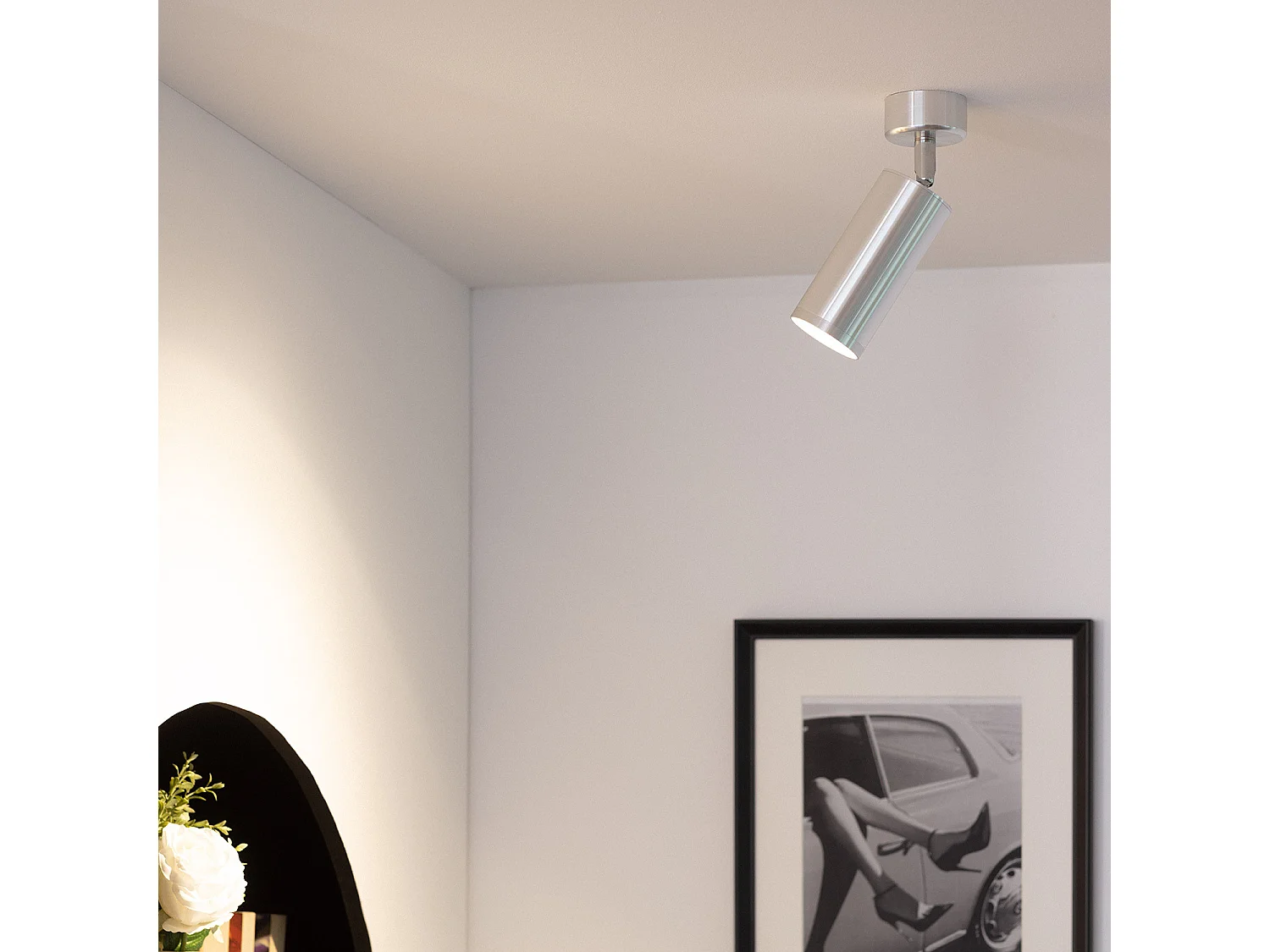 Spot à Douille Aluminium Quartz pour Ampoule GU10 Noir