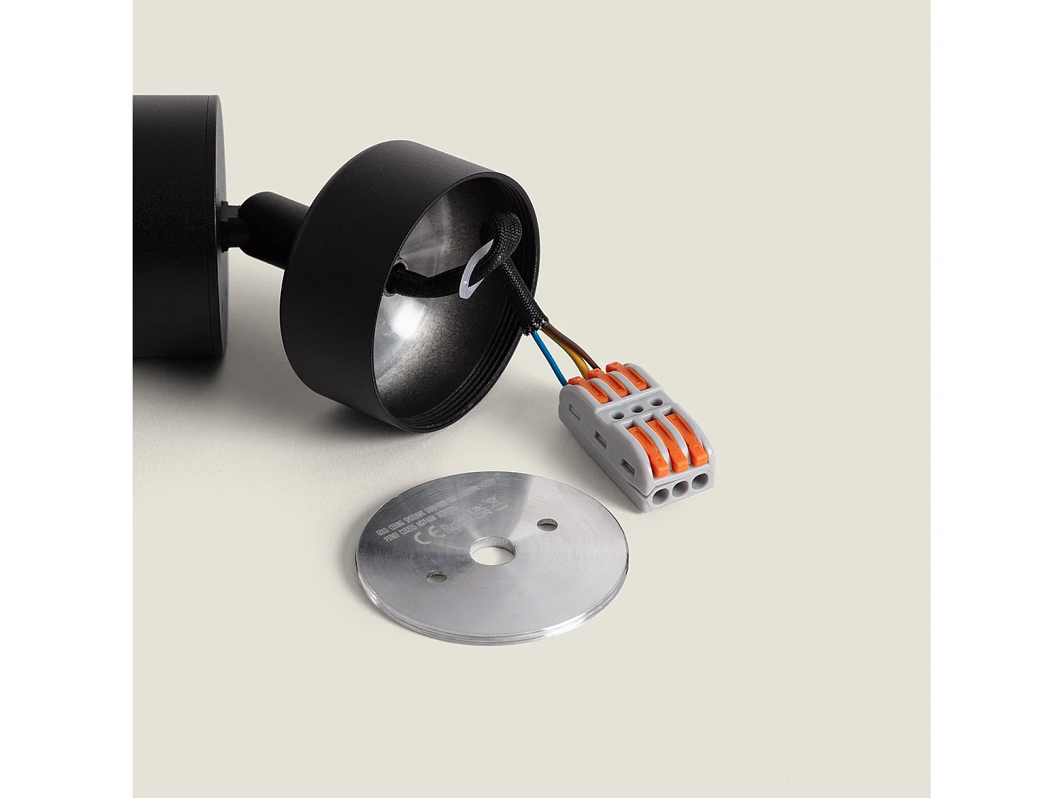 Spot à Douille Aluminium Quartz pour Ampoule GU10 Noir