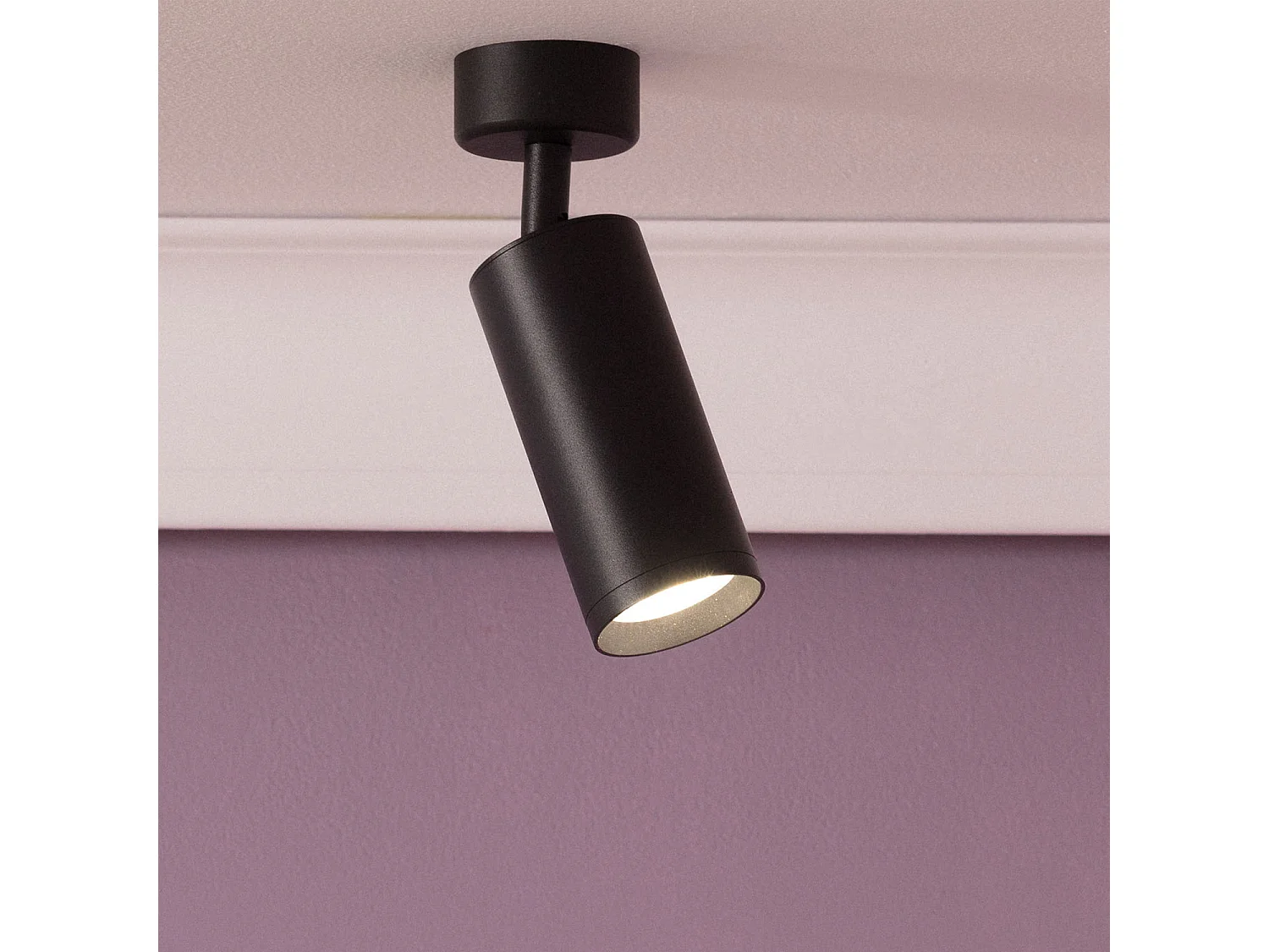 Foco Portalámparas Aluminio para Bombillas GU10 Cuarzo Negro