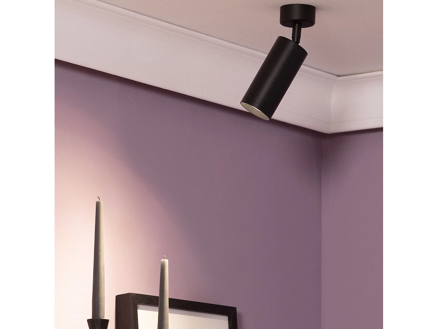 Foco Portalámparas Aluminio para Bombillas GU10 Cuarzo Negro