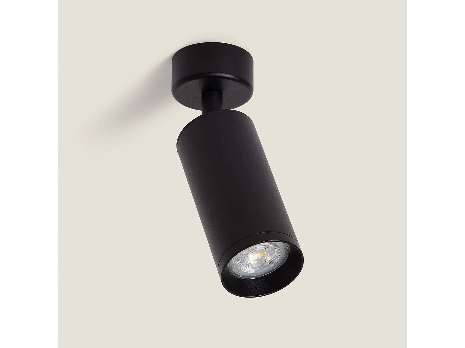 Foco Portalámparas Aluminio para Bombillas GU10 Cuarzo Negro
