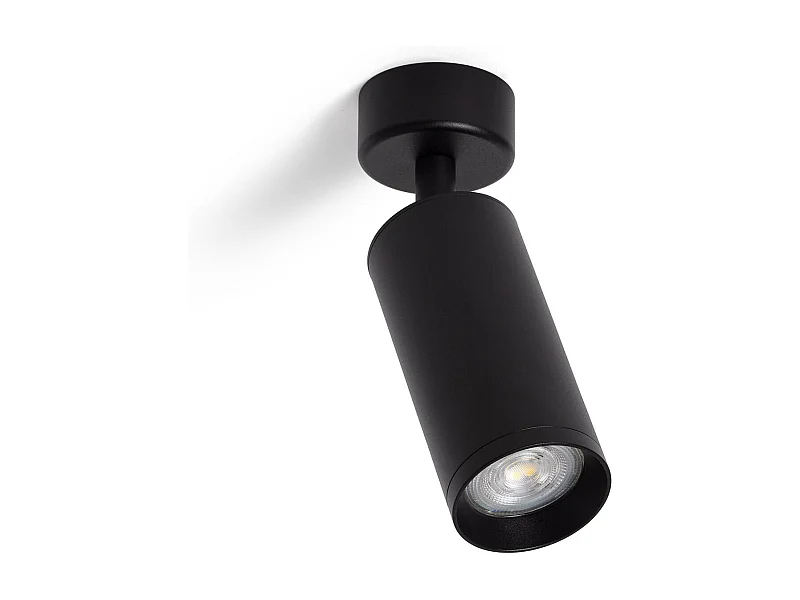 Foco Portalámparas Aluminio para Bombillas GU10 Cuarzo Negro