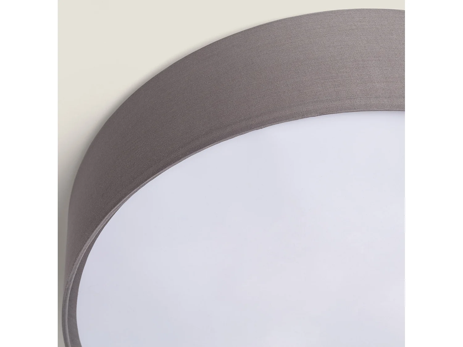 Plafonnier Rond Tissu Ranj Ø500 mm  Gris