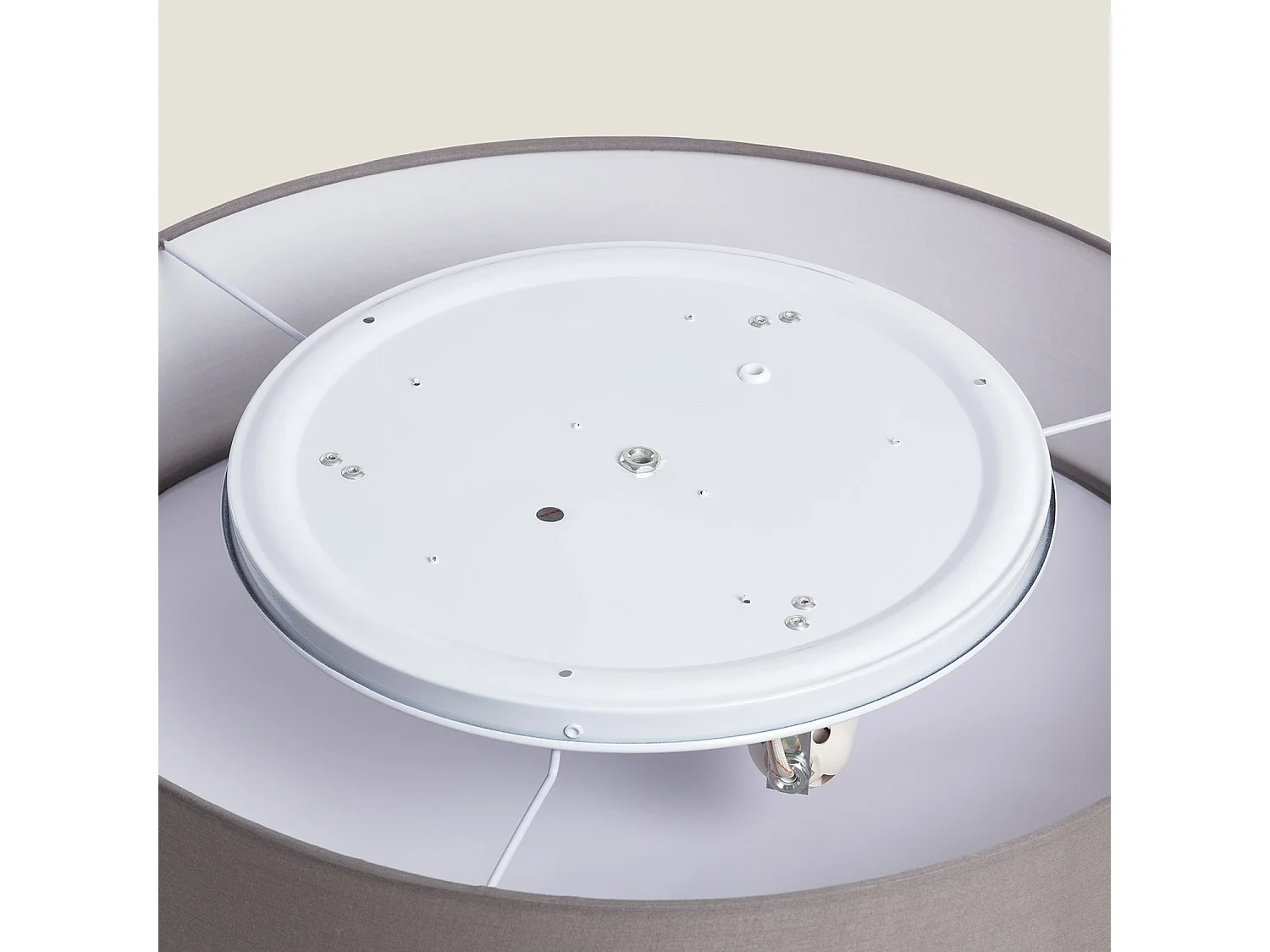 Plafonnier Rond Tissu Ranj Ø500 mm  Gris