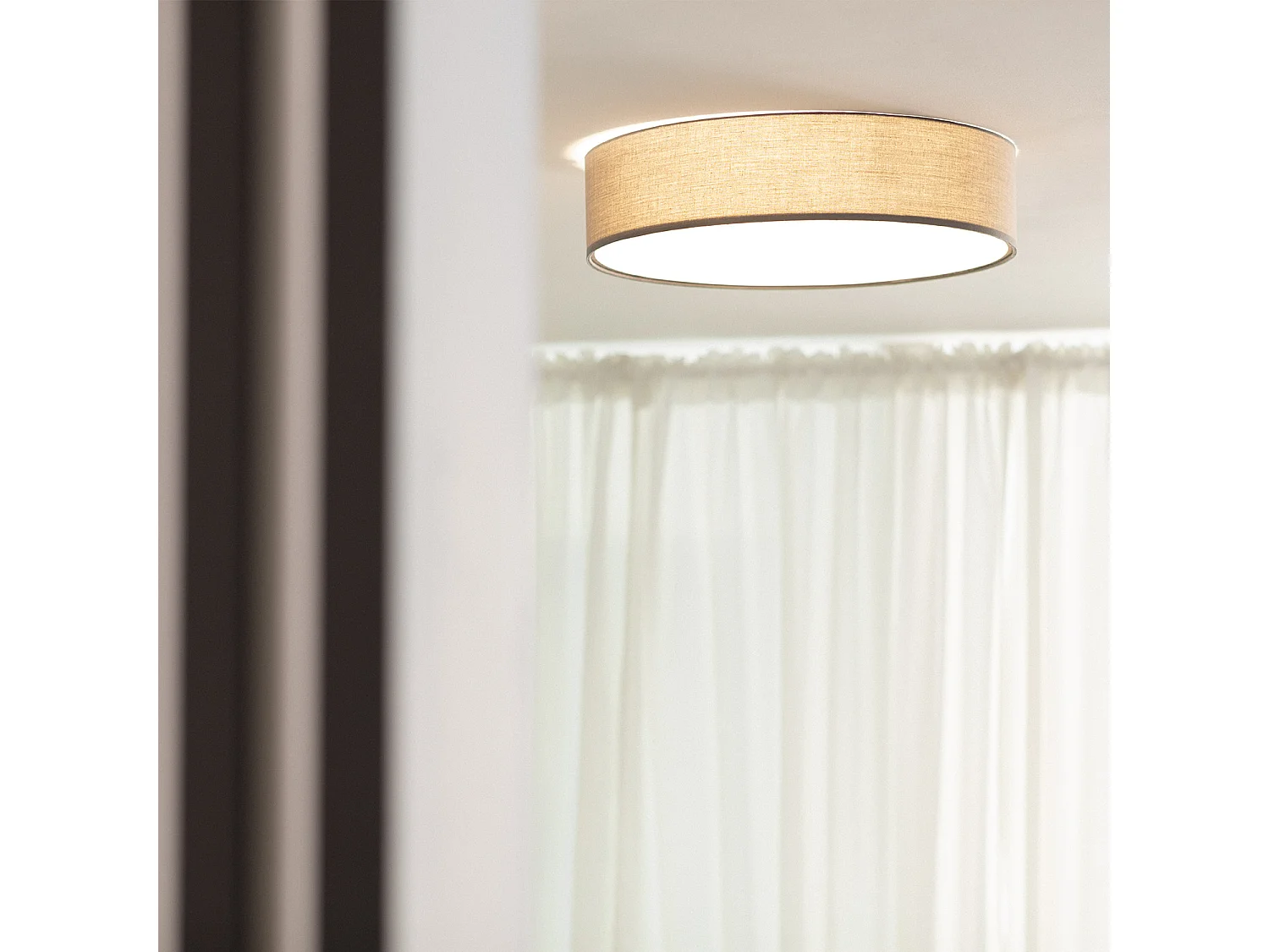 Plafonnier Rond Tissu Ranj Ø500 mm  Gris