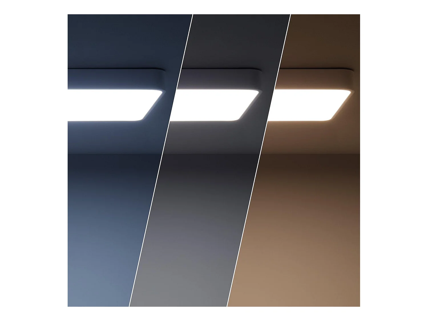 Plafoniera LED 40W Rettangolare Metallo 600x400 mm CCT Selezionabile Hidria Bianco