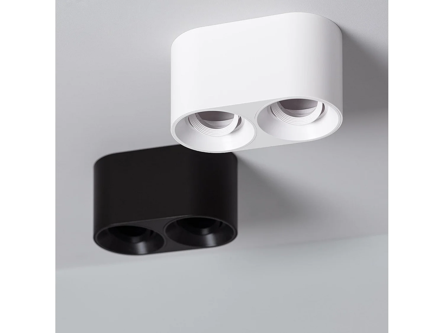 Plafonnier Space Double Noir