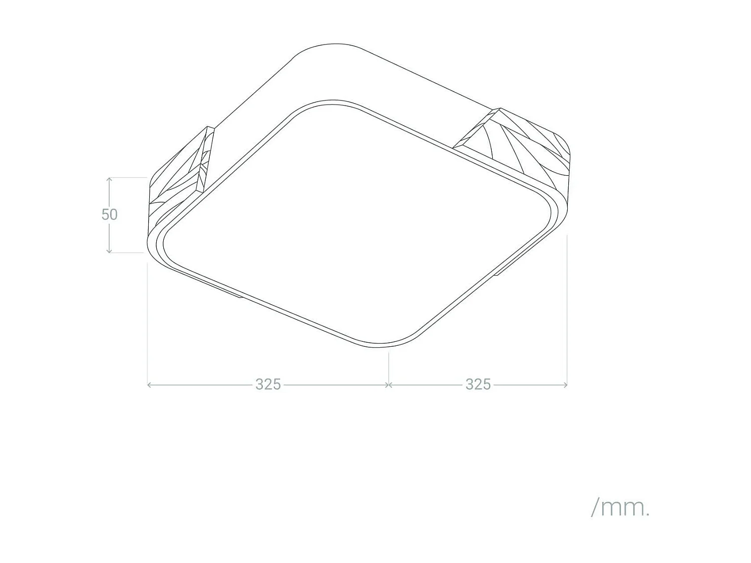 Plafonnier LED 18W Carré Bois et Aluminium 325x325 mm CCT Sélectionnable Semi-Dari Blanc