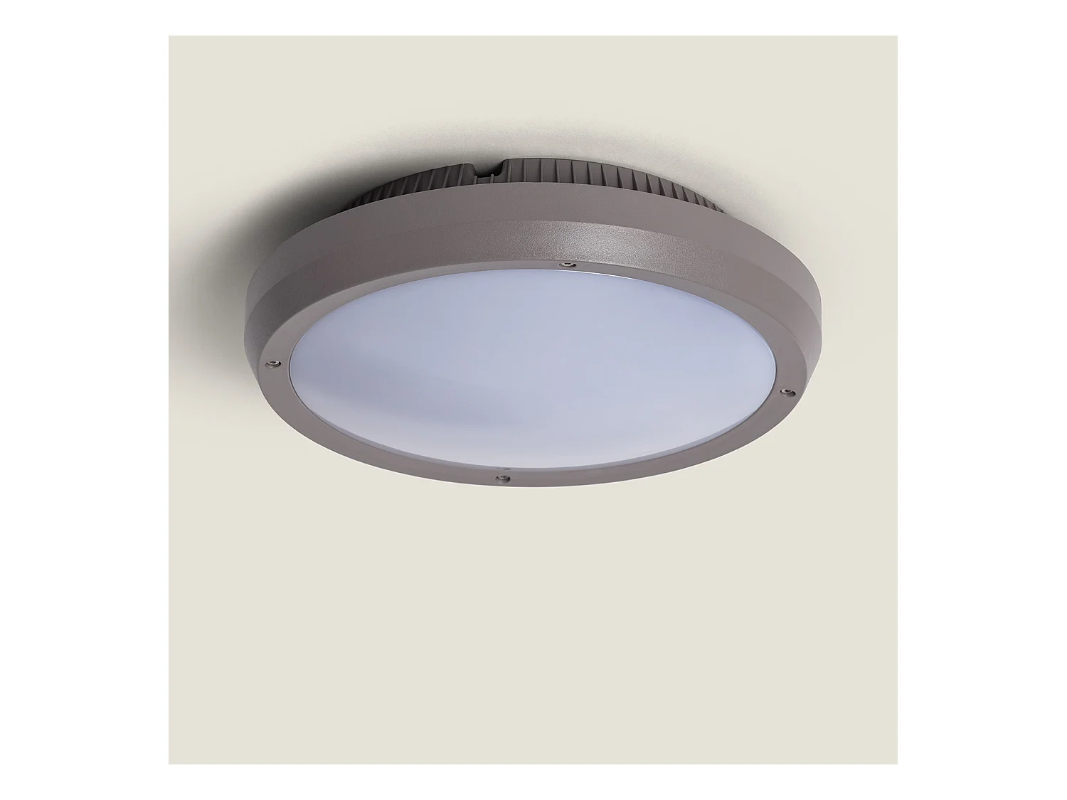 Plafonnier Rond Extérieur Curio IP65 Gris Ø300 mm  Gris