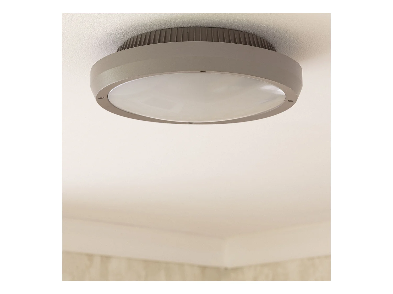 Plafonnier Rond Extérieur Curio IP65 Gris Ø300 mm  Gris