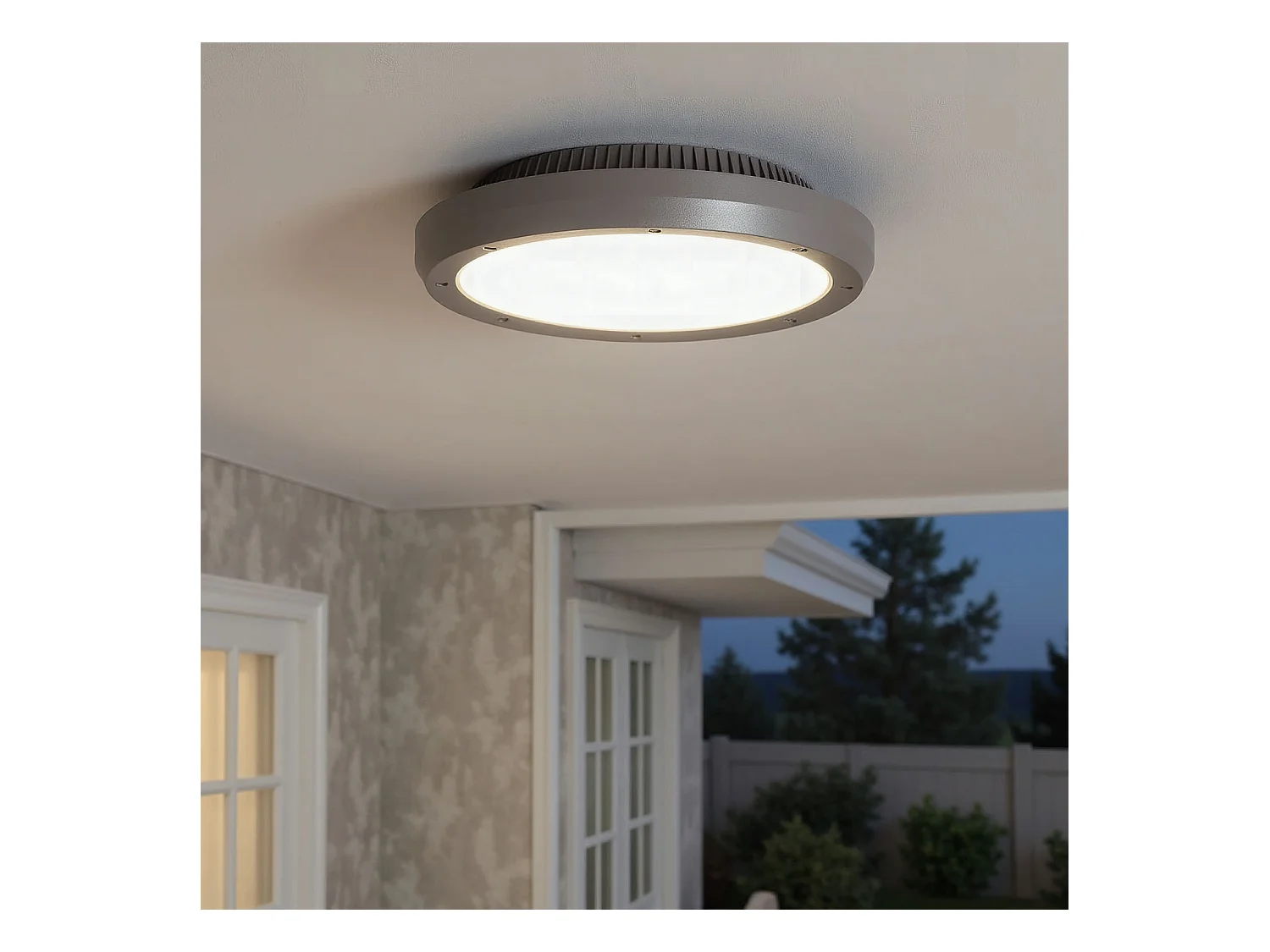 Plafonnier Rond Extérieur Curio IP65 Gris Ø300 mm  Gris