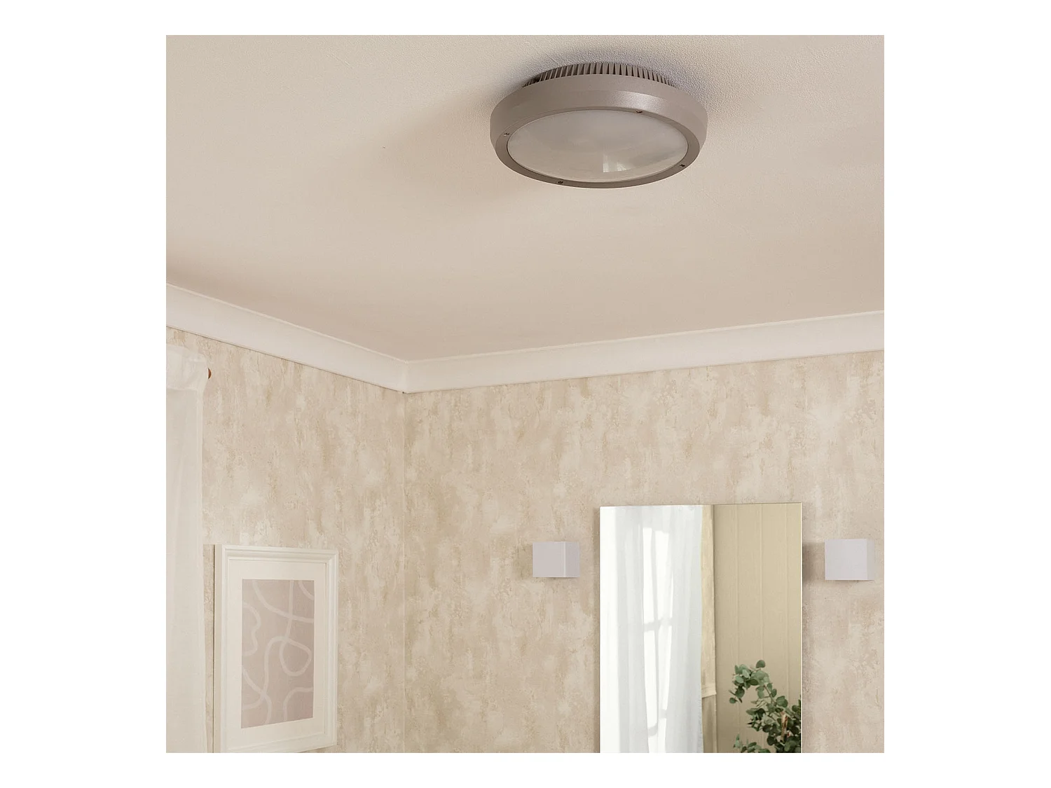 Plafonnier Rond Extérieur Curio IP65 Gris Ø300 mm  Gris