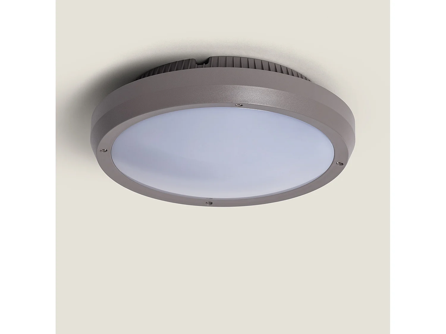 Plafonnier Rond Extérieur Curio IP65 Gris Ø300 mm  Gris