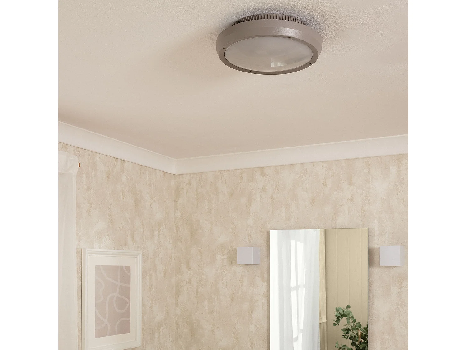 Plafonnier Rond Extérieur Curio IP65 Gris Ø300 mm  Gris