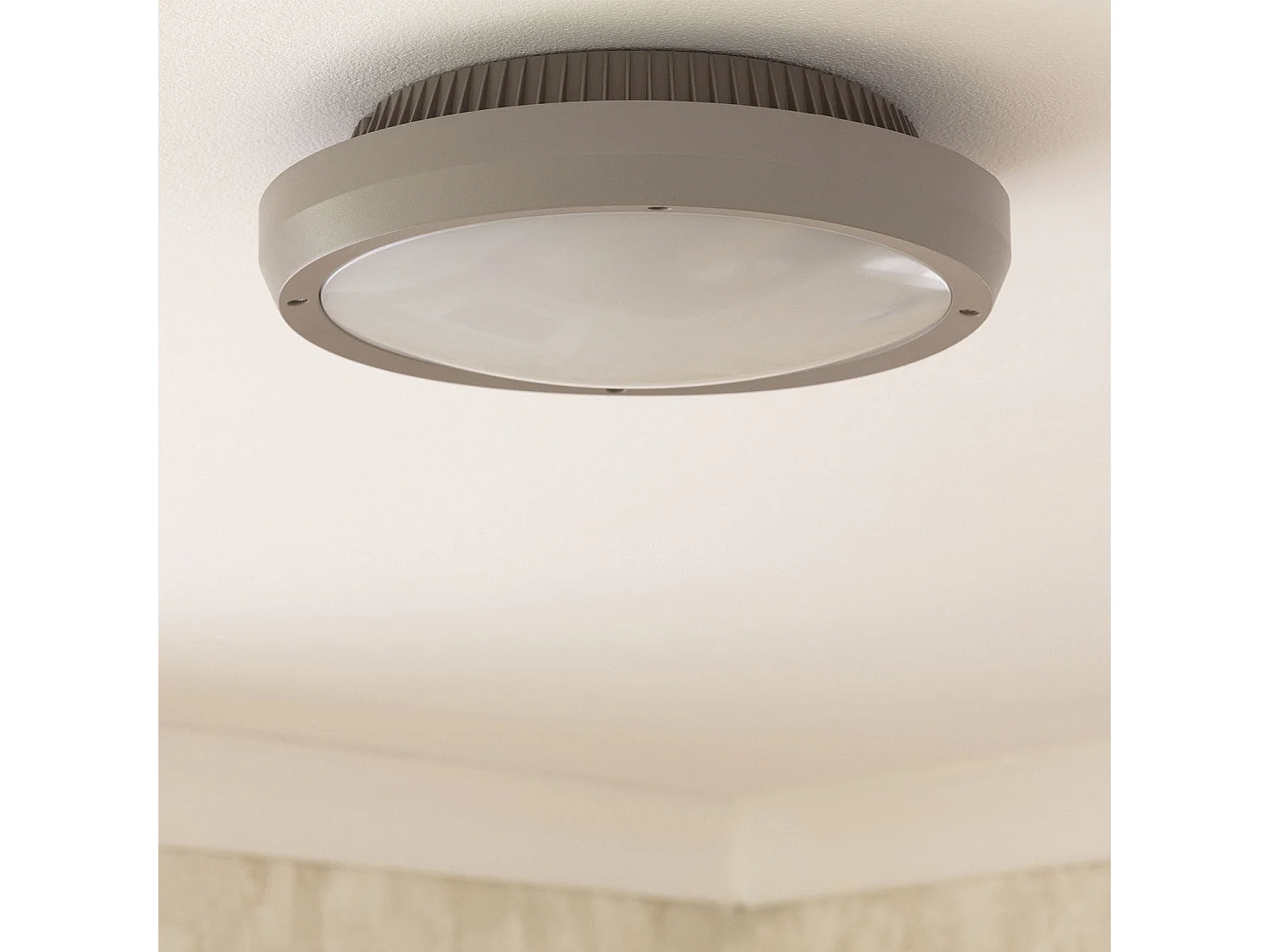 Plafoniera Circolare per Esterno Ø300 mm IP65 Curio Grigio Grigio