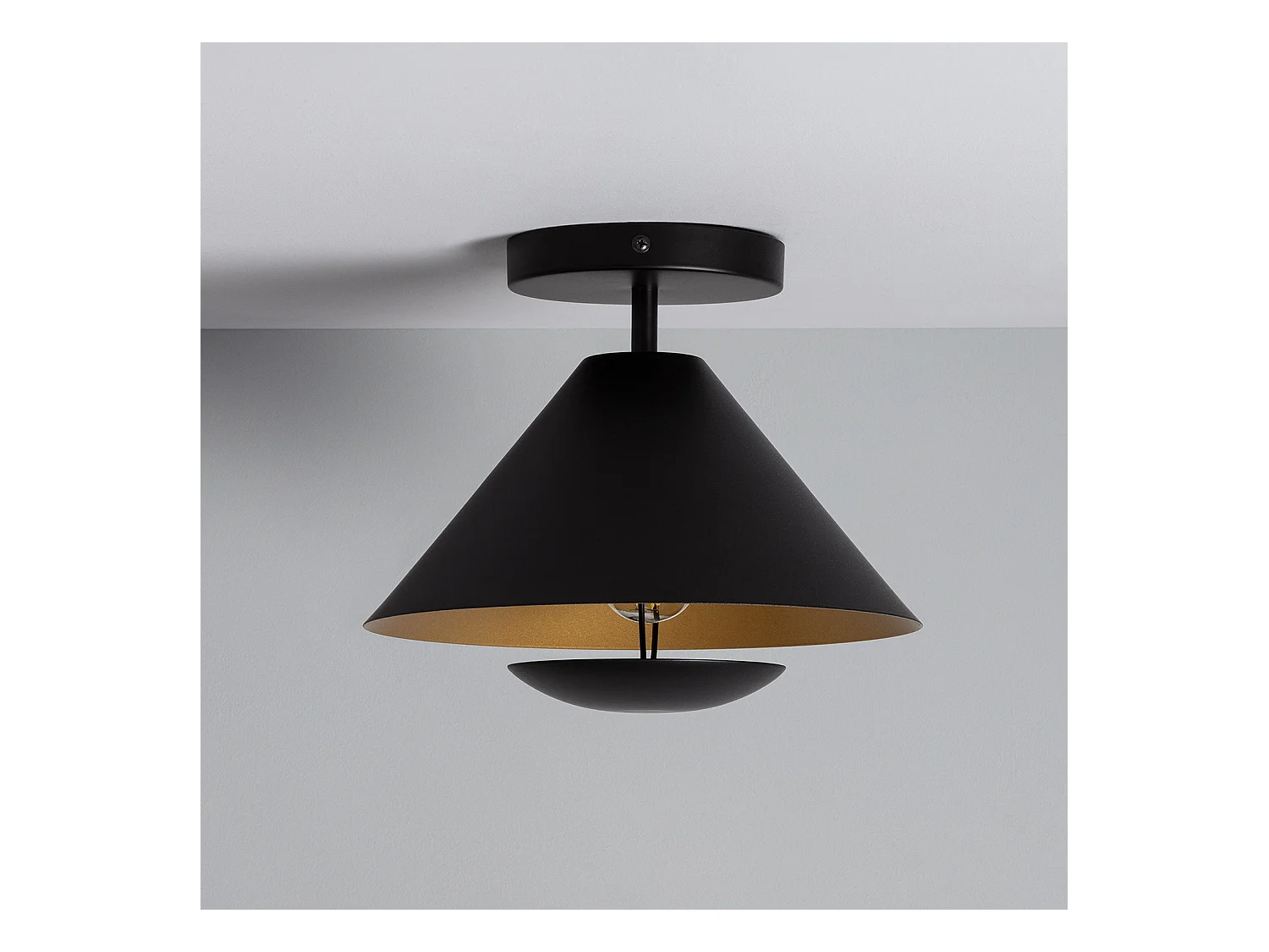 Lámpara de Techo Metal Darvoza Negro - Oro