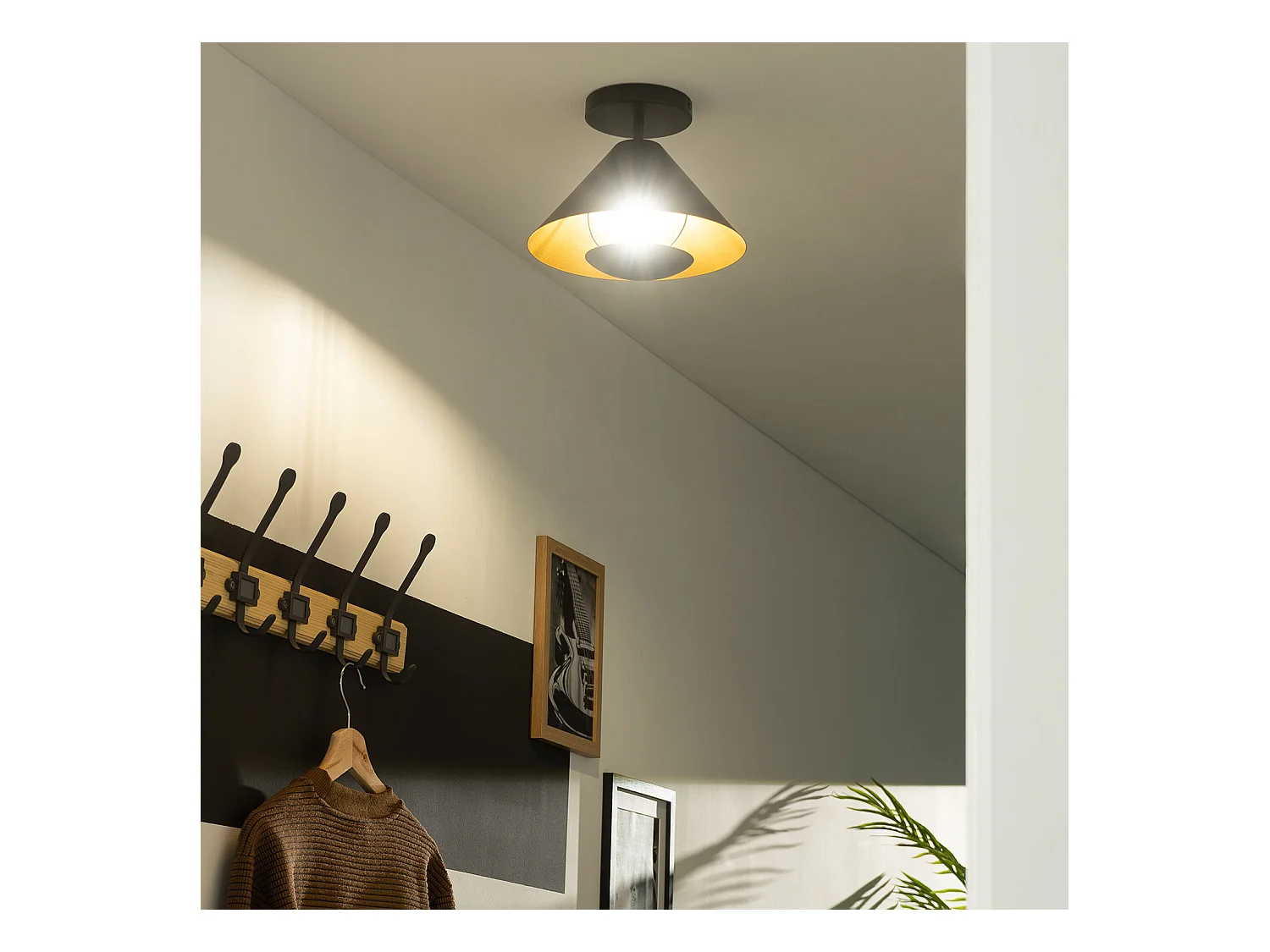 Lámpara de Techo Metal Darvoza Negro - Oro