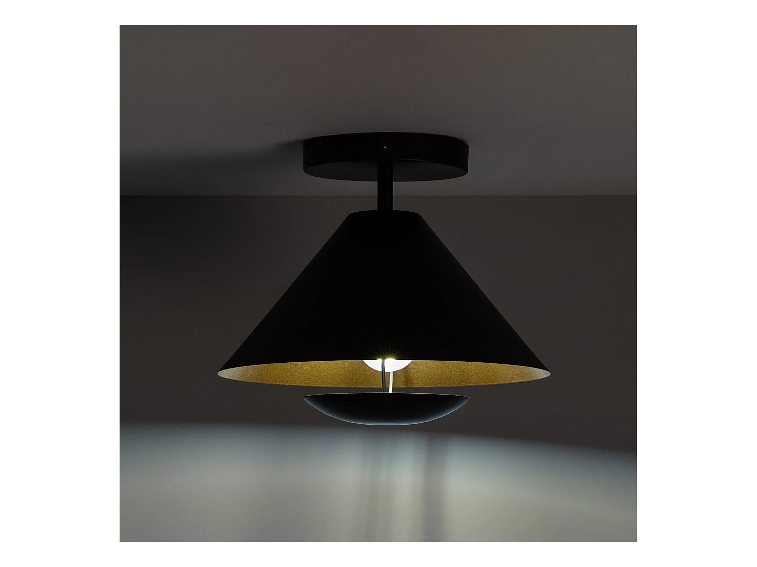 Lámpara de Techo Metal Darvoza Negro - Oro