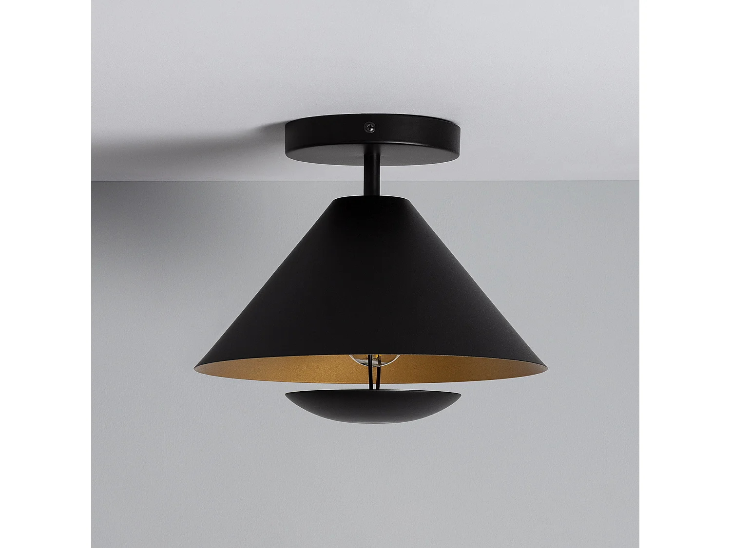 Lámpara de Techo Metal Darvoza Negro - Oro