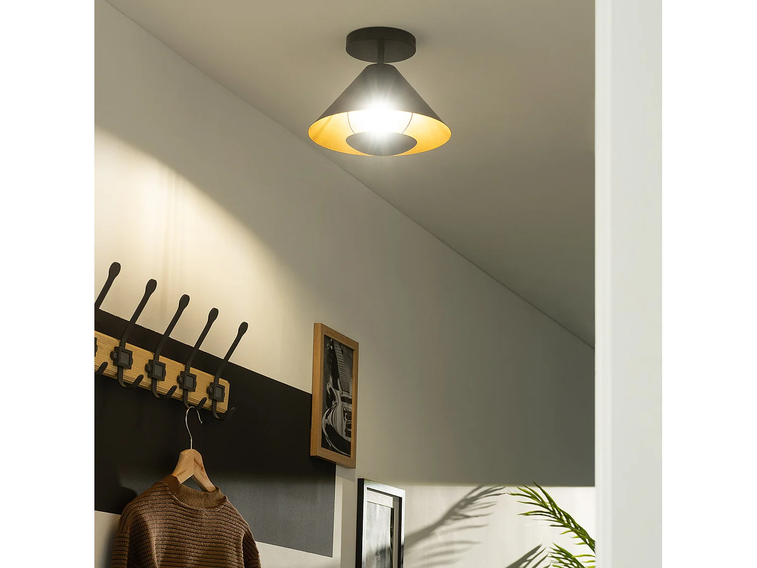 Lámpara de Techo Metal Darvoza Negro - Oro