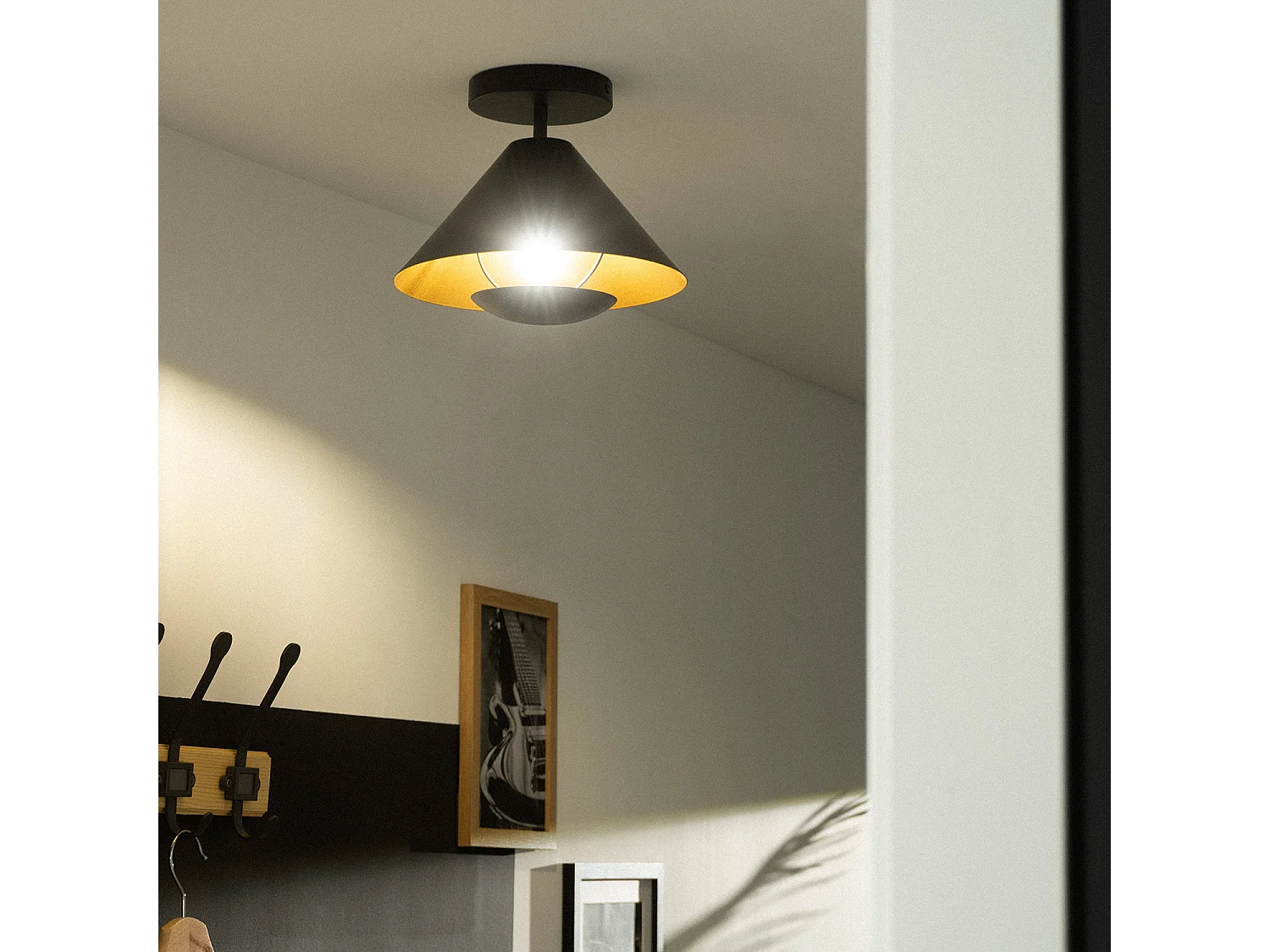 Lámpara de Techo Metal Darvoza Negro - Oro