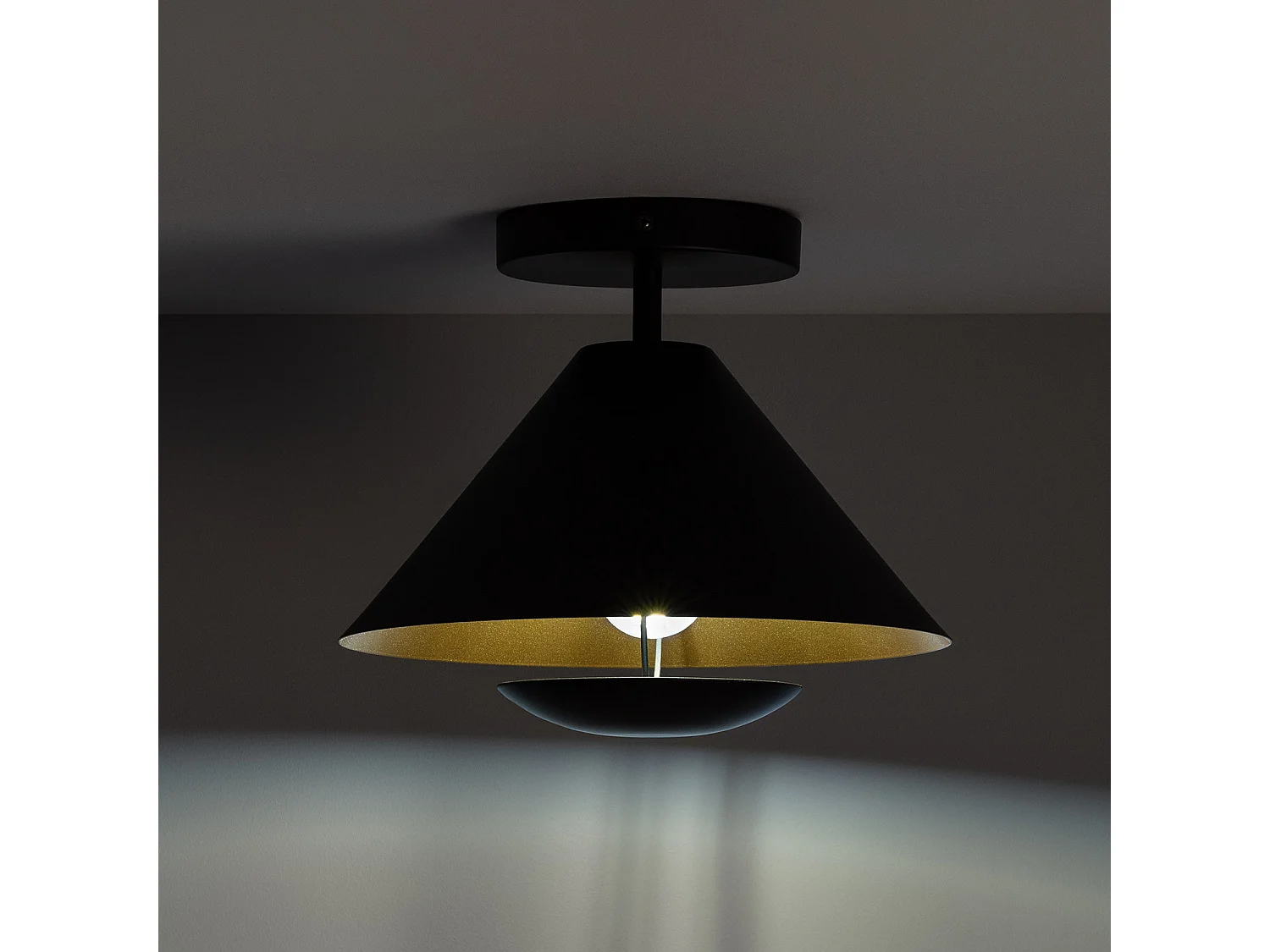 Lámpara de Techo Metal Darvoza Negro - Oro