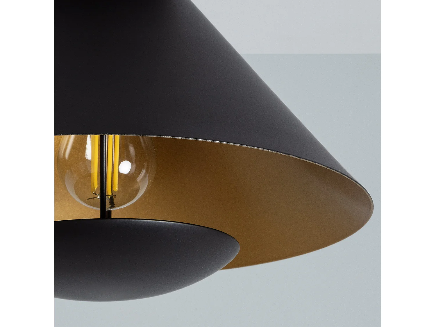 Lámpara de Techo Metal Darvoza Negro - Oro