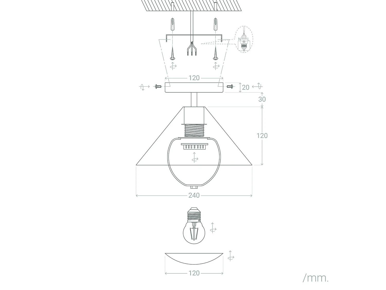 Lámpara de Techo Metal Darvoza Negro - Oro