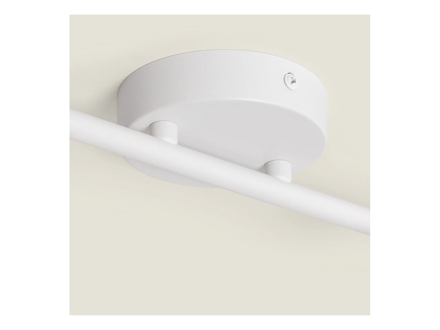 Lampada da Soffitto Orientabile in Metallo e Legno 2 Faretti Mara Bianco