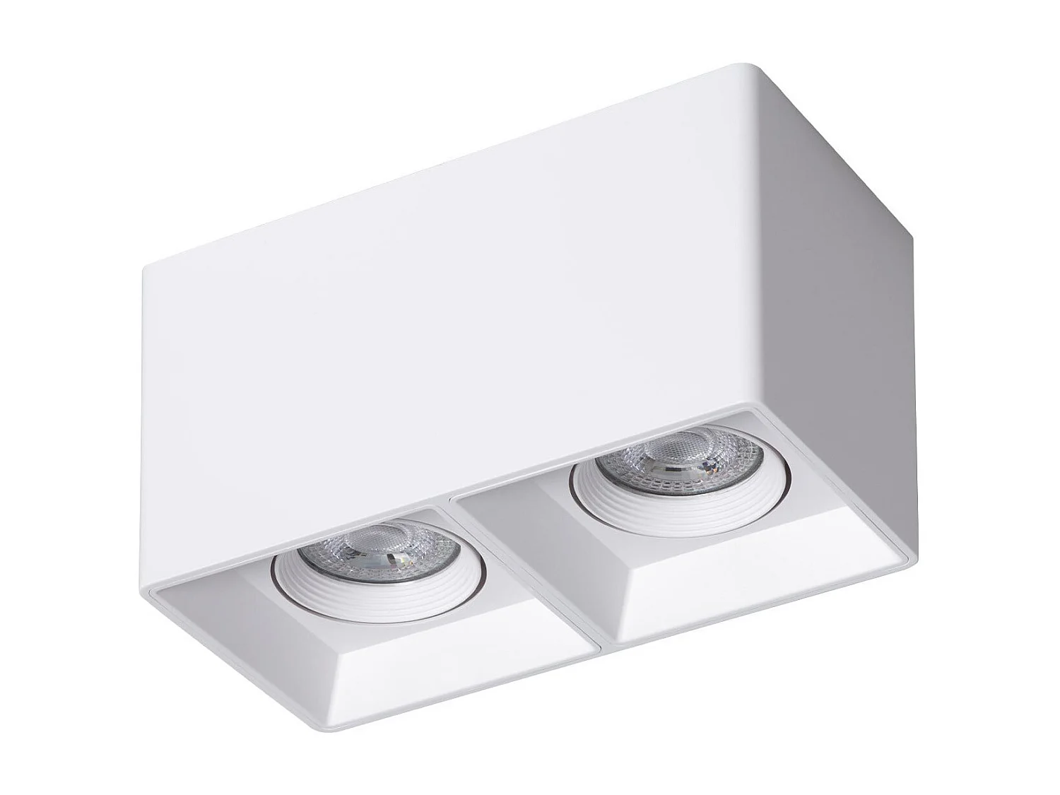 Plafonnier Space Carré Double Blanc avec Ampoule GU10 4000K Blanc neutre