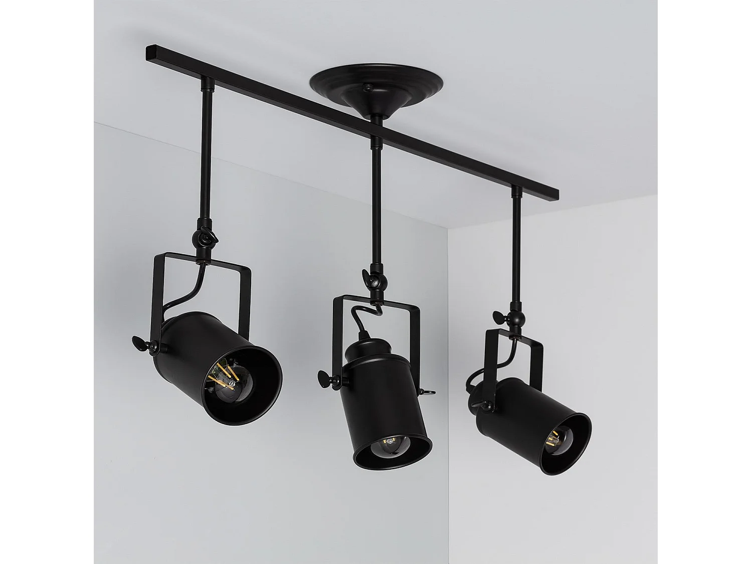 Lámpara de Techo Metal 3 Focos Kijiko Negro