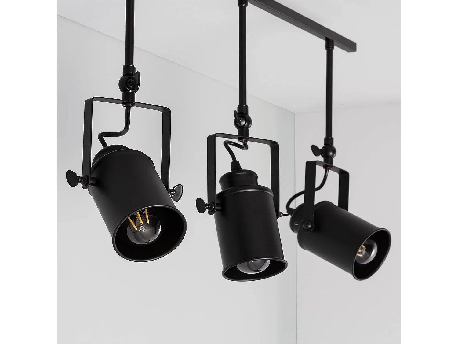 Lámpara de Techo Metal 3 Focos Kijiko Negro