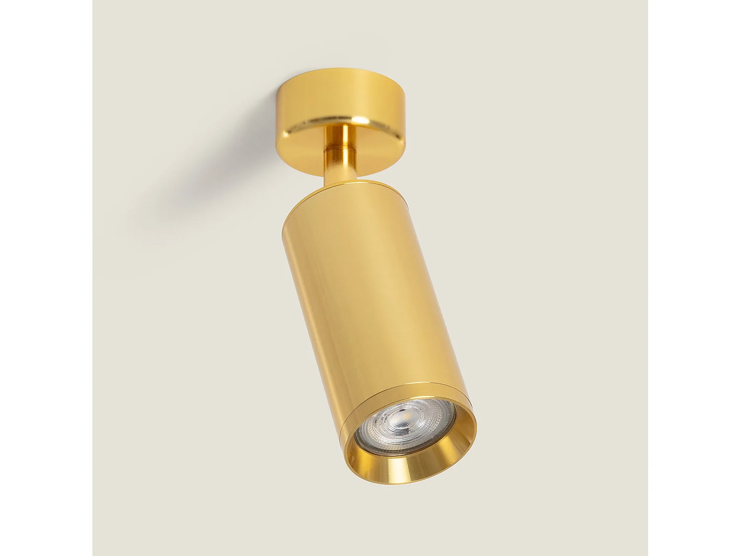 Spot à Douille Aluminium Quartz pour Ampoule GU10 Doré