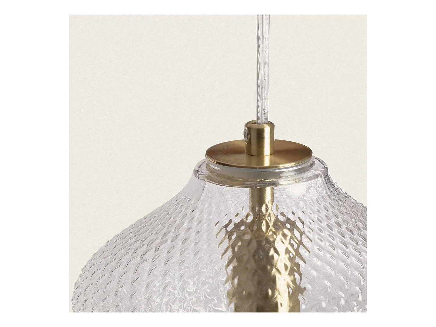 Lámpara Colgante Metal y Cristal Stiklu Dorado