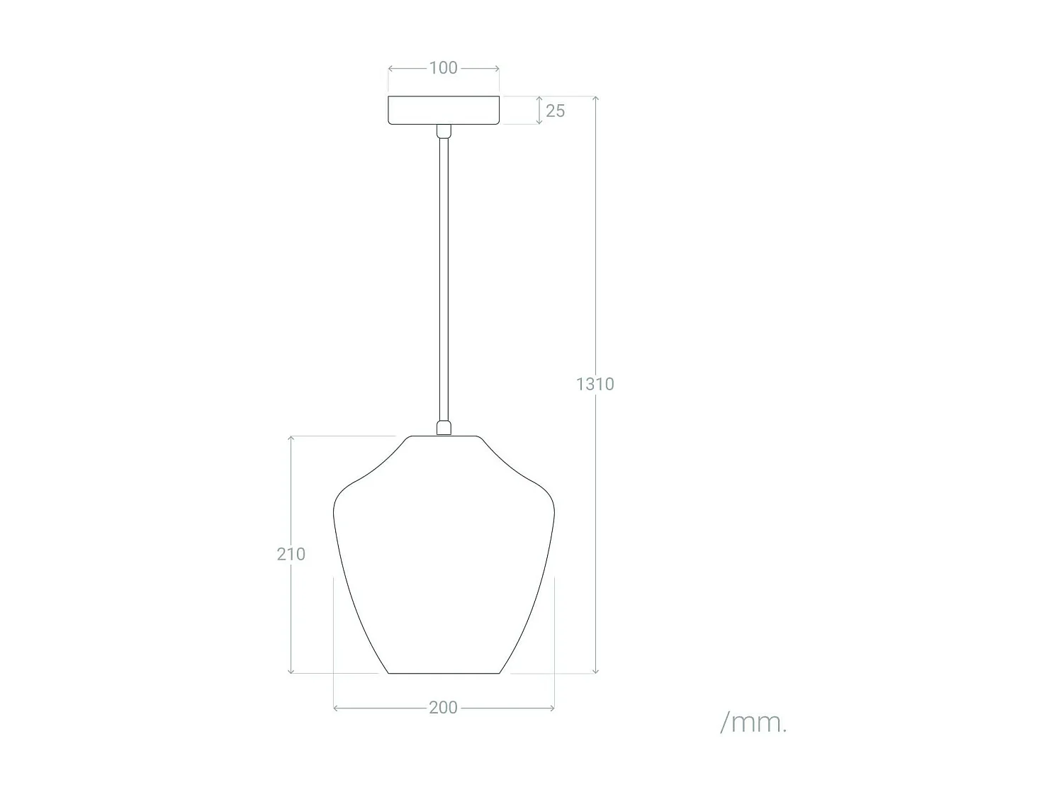 Suspension Métal et Verre Stiklu  Doré