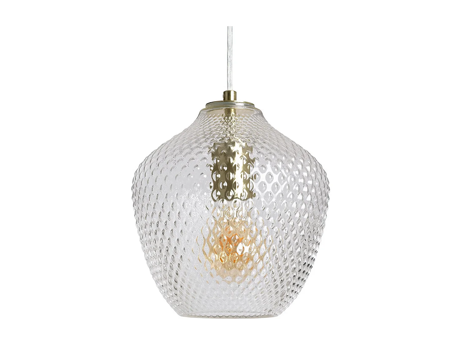 Lámpara Colgante Metal y Cristal Stiklu Dorado
