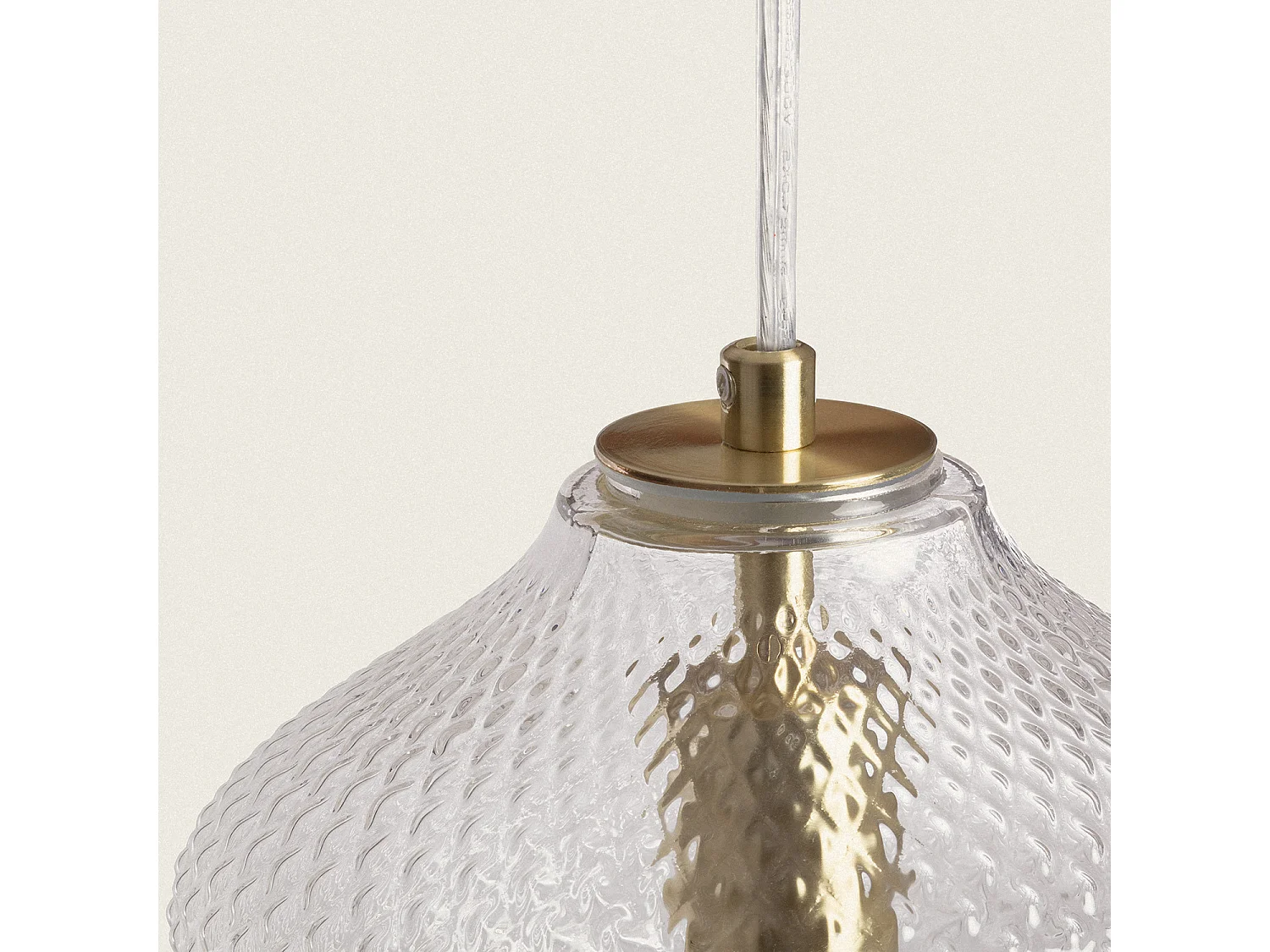 Lámpara Colgante Metal y Cristal Stiklu Dorado